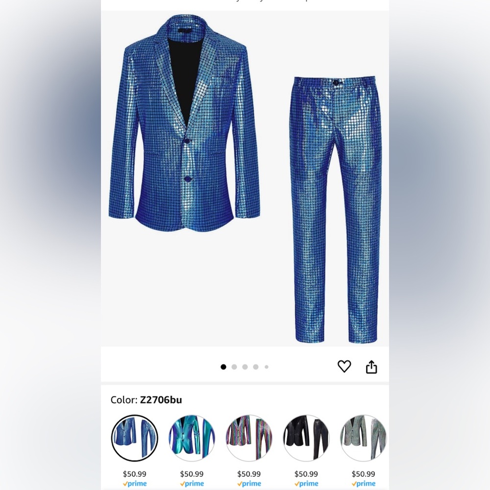 Men's Disco Suit Blue